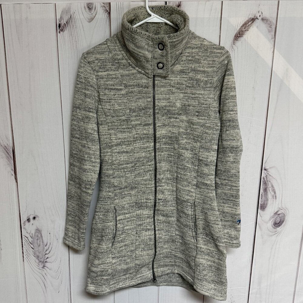 KÜHL ALSKA™ (Alaska) Long Sweater Women’s‎ Small Light Heather Gray EUC